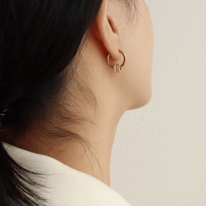 Geometric Minimalist Earrings With Diamonds | Titanium Steel 18K Gold Plating | Daily Outfitting | Daily Waterproof | 4g