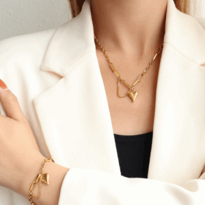 Tassel Love Necklace & Bracelet | Titanium Steel Plating | Daily Outfitting | Daily Waterproof