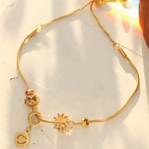 Zircon Pulling Buckle Bracelet | Titanium Steel Plating | Daily Outfitting | Daily Waterproof | Length:25cm, weight:8g