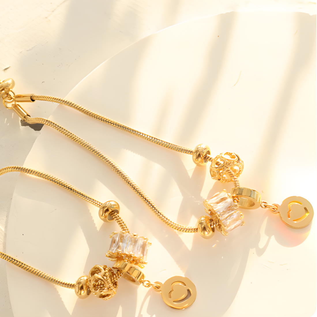 Zircon Pulling Buckle Bracelet | Titanium Steel Plating | Daily Outfitting | Daily Waterproof | Length:25cm, weight:8g