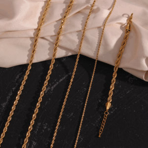 Twist Design Necklace & Bracelet | Stainless Steel 18K Golden Plating | Daily Outfitting | Daily Waterproof