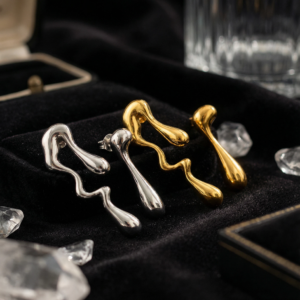 Unique Designed With Niche Personality Asymmetrical Shaped Earrings | Titanium Steel Plating | Daily Outfitting | Daily Waterproof | weight: 6.6g